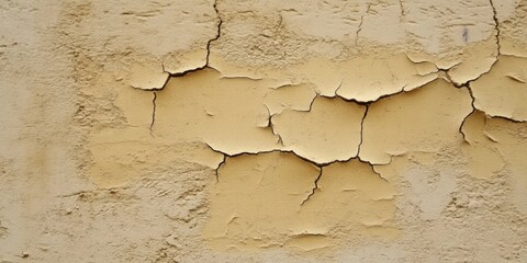 Cracked yellow wall texture showing aged peeling plaster surface