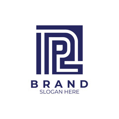 R, P, RP, PR, R Letter, Logotype, Abstract initial monogram letter logo design