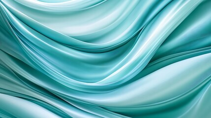 Fototapeta premium Abstract Teal Fabric Swirling Waves Design