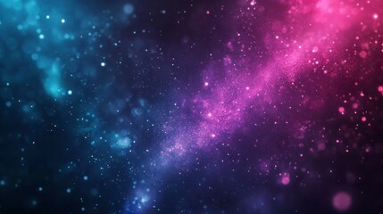 Naklejka premium Cosmic Nebula Background Pink Blue Galaxy Stars