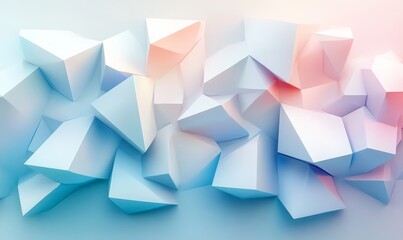 Fototapeta premium Abstract layered prisms, modern design, 3d render, Generative AI