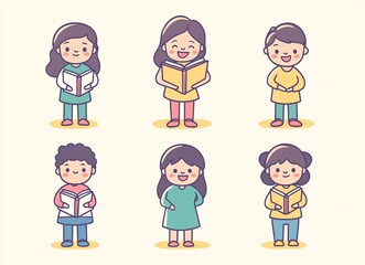 Fototapeta premium set of funny cartoon people