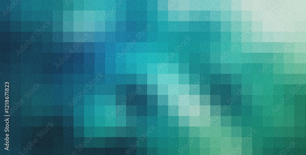 Aufkleber pixelated blue green gradient pattern forming textured, grainy digital background with geometric abs