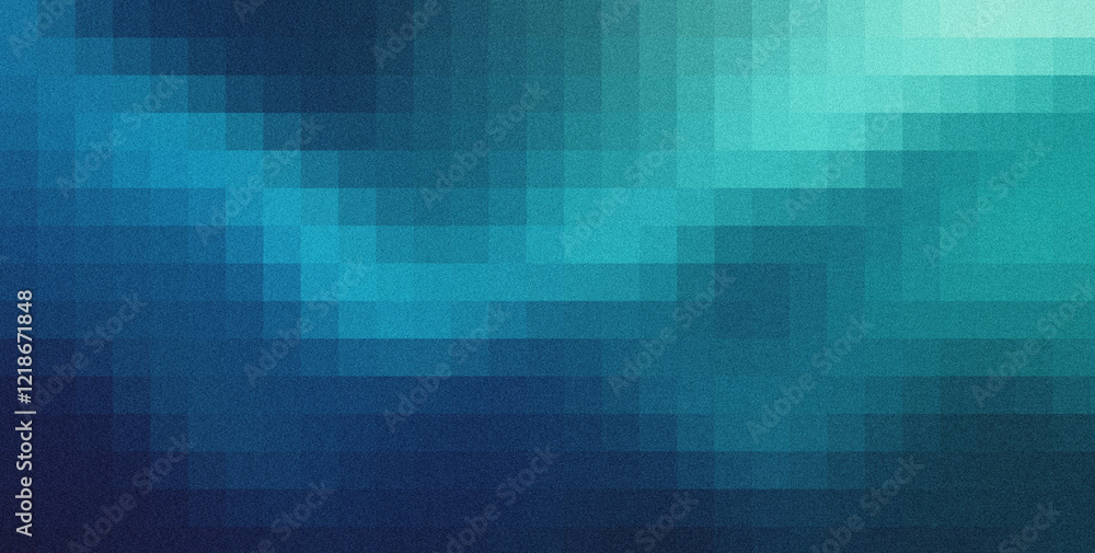 Poster abstract blue mosaic background with a grainy texture, creating a modern and stylish design