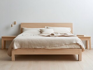 Obraz premium double bed in a hotel room