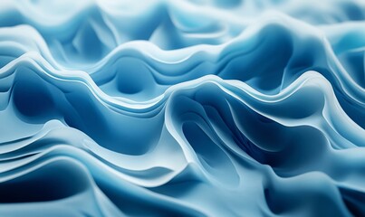 Obraz premium Abstract layered waves, fluid design, 3d render, Generative AI
