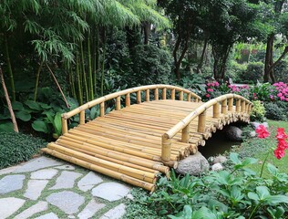 wooden bridge in the park