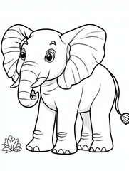 Obraz premium elephant template on transparent background for coloring