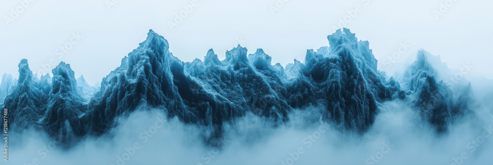 Poster a close-up shot of ice crystals and patterns on a glacier surface,
