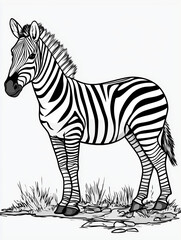 zebra template on transparent background for coloring
