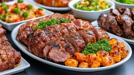 Grilled Pork Tenderloin with Roasted Potatoes and Broccoli