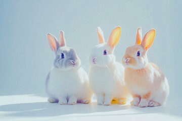 Obraz premium white rabbit on a blue background