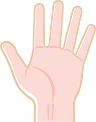 Obraz premium Illustrated Open Hand, Minimalist, Pastel Colors, Symbolism.