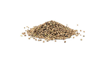 Hemp seeds, cannabis grains, marijuana kernels, oil hempseeds pile