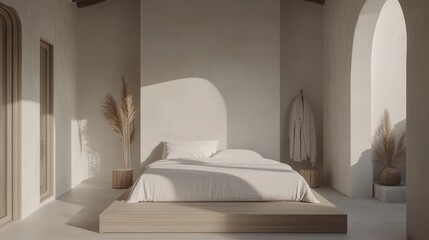Minimalist Bedroom Design Featuring Natural Light and Neutral Tones