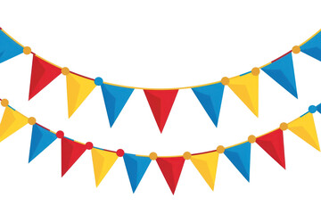 Obraz premium PNG Colorful festive triangular pennant banners