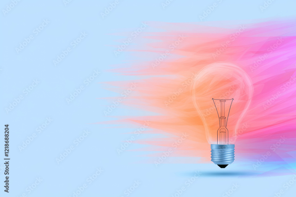 Poster an abstract light bulb design featuring a geometric collage of angular shapes and intricate line wor