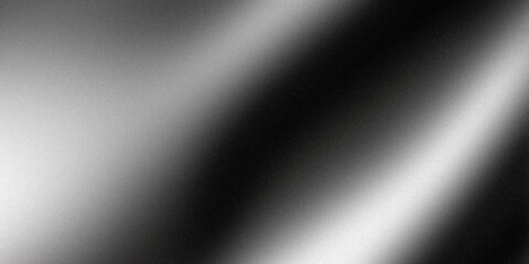 Fototapeta premium Grainy gradient background, grey black white monochrome abstract noise texture banner backdrop