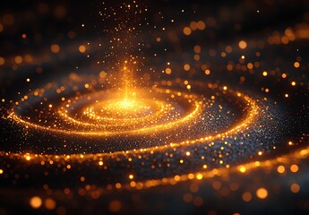 Glittering Spiral Galaxy on a Dark Cosmic Background

