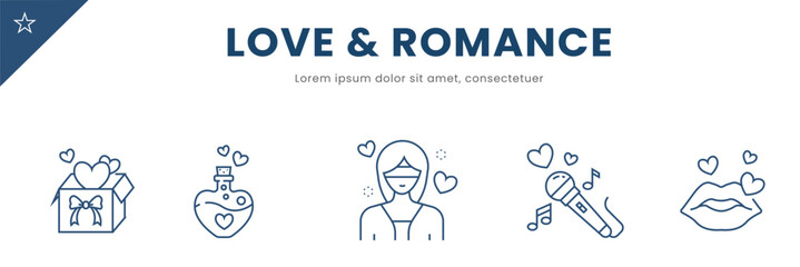 Love and Romance Icon Set concept 