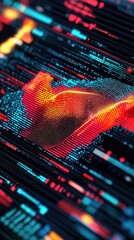Fototapeta premium Abstract Data Visualization with Bright Colors and Geometric Patterns Representing Information Flow and Technology