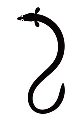 ウナギのシルエットのイラスト　背景透過　