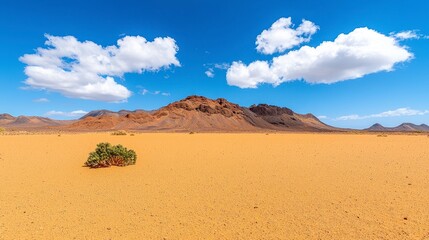 Serene Desert Landscape Under a Vivid Blue Sky