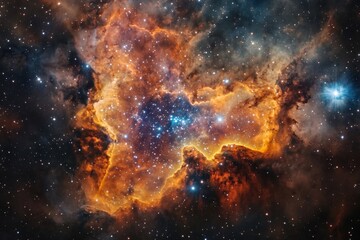 Obraz premium Captivating celestial fireworks lighting up the night sky above a serene landscape, perfect for astronomy enthusiasts and holiday celebrations