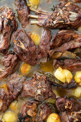 Delicious lamb roasted in the oven at home