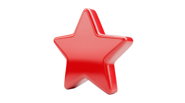 Vector star icon on transparent background