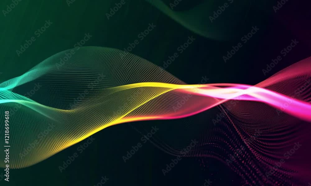 Poster a stunning and vibrant abstract background seamless loop featuring graceful flowing light patterns 4