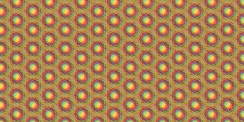 Vibrant Abstract Pattern with Repeating Floral Motifs