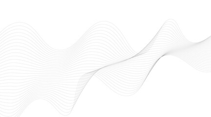 Black Wavy Lines Isolated on White Abstract Background Design, Abstract wave element for design. Digital frequency track equalizer. Stylized line art background.