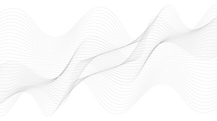 Black Wavy Lines Isolated on White Abstract Background Design, Abstract wave element for design. Digital frequency track equalizer. Stylized line art background.