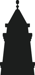 Islamic Minaret Silhouette - Traditional Religious Tower Vector Illustration