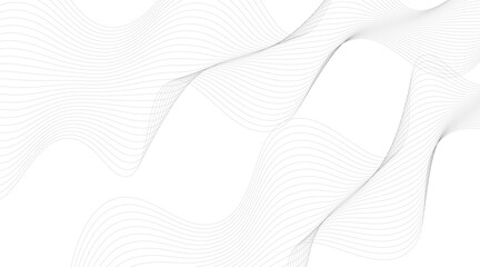Fototapeta premium Black Wavy Lines Isolated on White Abstract Background Design, Abstract wave element for design. Digital frequency track equalizer. Stylized line art background.