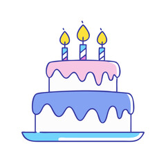 birthday cake icon, birthday cake vector illustration-simple illustration of birthday cake, perfect for birthday cake logos and icons