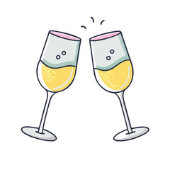 champagne glasses icon, champagne glasses vector illustration-simple illustration of champagne glasses, perfect for champagne glasses logos and icons