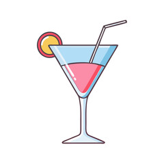 cocktail glass icon, cocktail glass vector illustration-simple illustration of cocktail glass, perfect for cocktail glass logos and icons