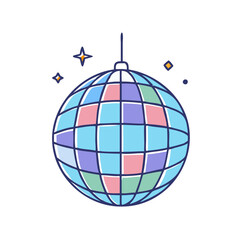 Obraz premium disco ball icon, disco ball vector illustration-simple illustration of disco ball, perfect for disco ball logos and icons
