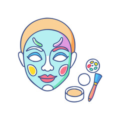 face paint icon, face paint vector illustration-simple illustration of face paint, perfect for face paint logos and icons