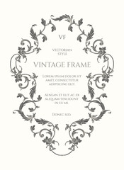 Vintage page design. Vintage Victorian style frame. 