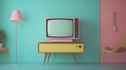 A classic no-signal screen in pastel hues for a modern retro twist.