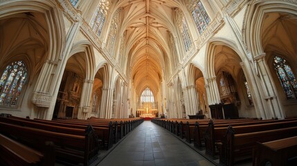 Fototapeta premium Magnificent Interior of Peterborough Cathedral: A Stunning Architectural Masterpiece