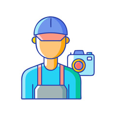 photographer icon, photographer vector illustration-simple illustration of photographer, perfect for photographer logos and icons