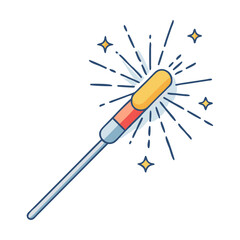 sparkler icon, sparkler vector illustration-simple illustration of sparkler, perfect for sparkler logos and icons
