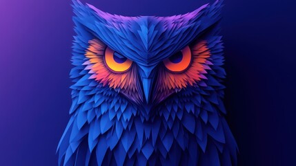 Fototapeta premium abstract geometric owl mascot designed with clean lines and modern, faceted shapes