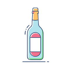 wine bottle icon, wine bottle vector illustration-simple illustration of wine bottle, perfect for wine bottle logos and icons