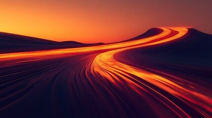 Vast streaks of burnt orange gradients melting into dusky plum