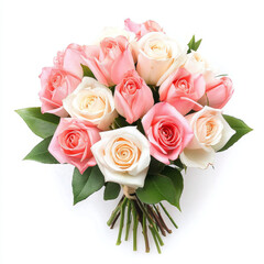 A beautiful bouquet of pink roses, perfect for a romantic gift or wedding, showcasing love, nature, and floral beauty